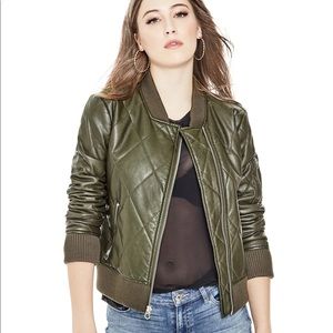 Guess Bella Faux Leather Bomber Jacket